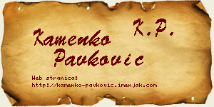 Kamenko Pavković vizit kartica
